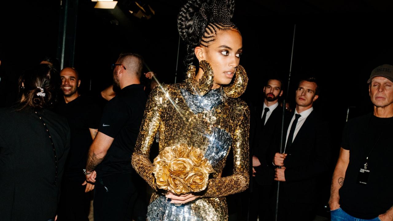 Tom Ford's Riff on “Futuristic '80s” Beauty for Spring Included a  Museum-Worthy Hair Sculpture | Vogue